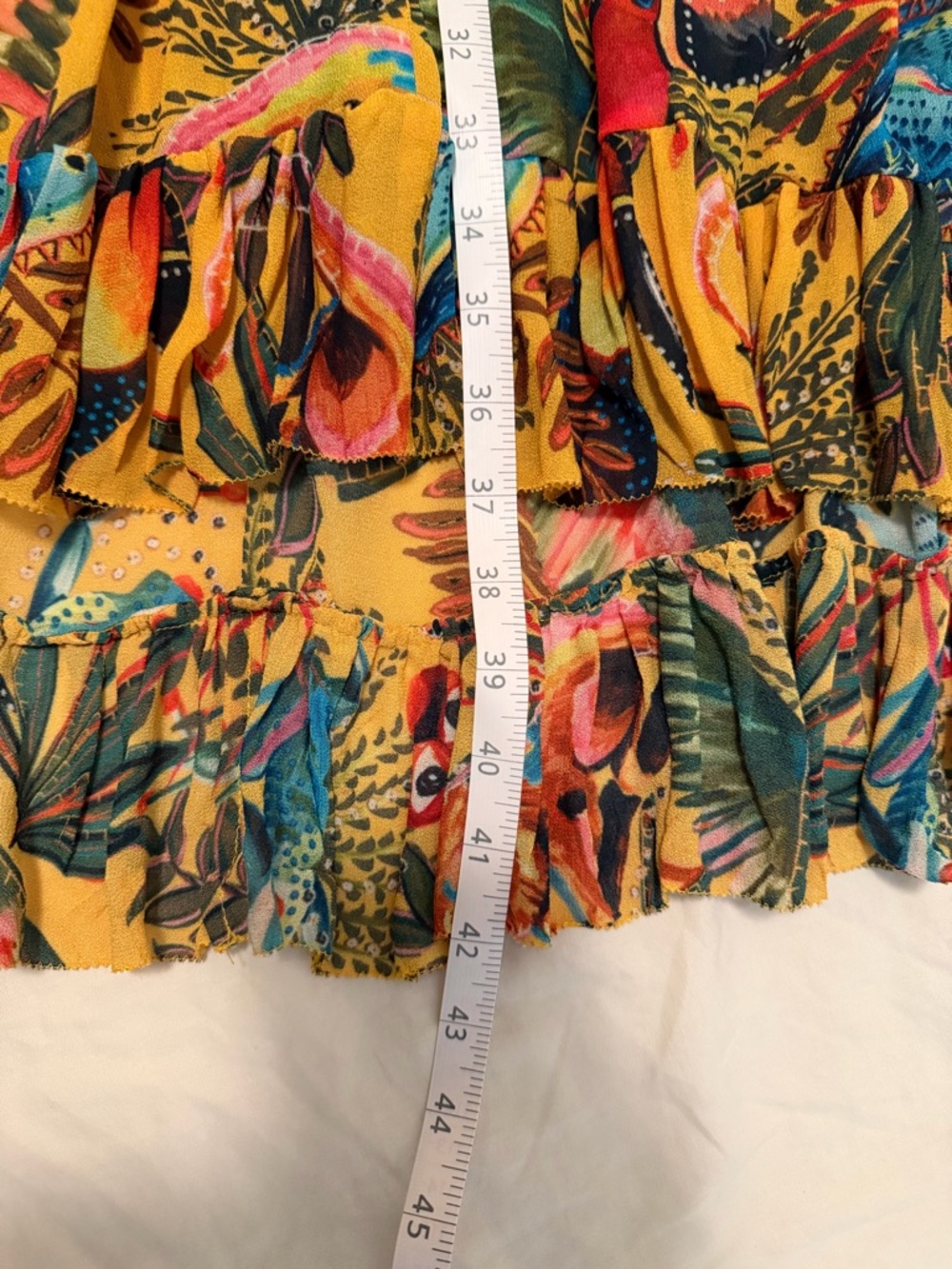 Yellow Tropical Maxi Dress with Multicolor Bird Print - Picture 9 of 9